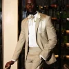 A Trout Grey Relayed Silk Placement, Knitted, Single Button, Notch Lapel Dinner Tuxedo Suit