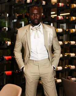 A Trout Grey Relayed Silk Placement, Knitted, Single Button, Notch Lapel Dinner Tuxedo Suit