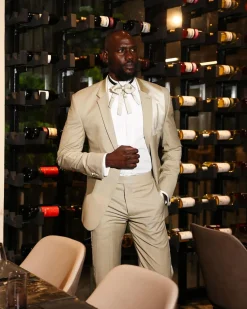 A Trout Grey Relayed Silk Placement, Knitted, Single Button, Notch Lapel Dinner Tuxedo Suit