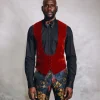 A U-Shaped, Mahogany Red Waistcoat.