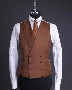 A Walnut Brown Knitted Notch Lapel Suit