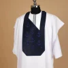 A White, Anchor Embroidery Details Agbada