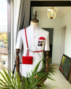 A White Bespoke Casual “French Safari” Suit