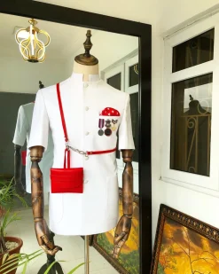 A White Bespoke Casual “French Safari” Suit