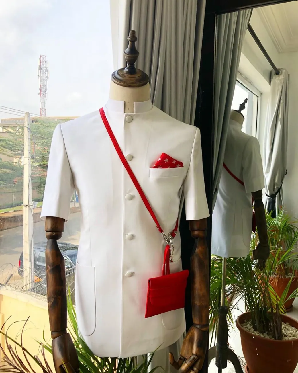 A White Bespoke Casual “French Safari” Suit