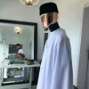A White Dotted White Embroidery Agbada