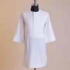 A White, Front flap with clear view Swarovski buttons, 3/4 sleeve African senator kaftan native.