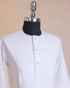 A White, Front flap with clear view Swarovski buttons, 3/4 sleeve African senator kaftan native.