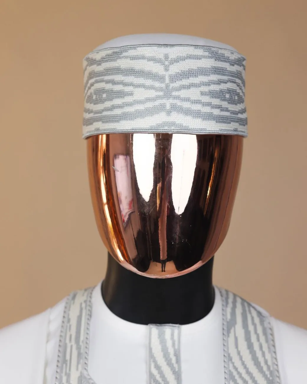 A White, Metallic Wire Embroidery Detailing Hat