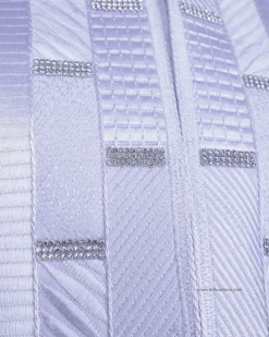 A White, Related Lines Embroidery, Silver Crystal Swarovski Stones Detailing agbada