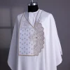 A White, Sided Pagoda Embroidery Details Agbada