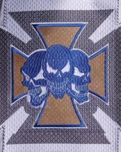 A White, “Skulls Bones” Embroidery Details Agbada