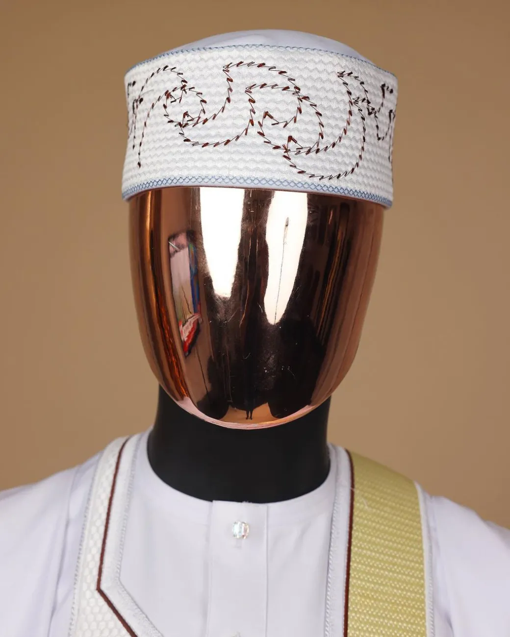 A White, summer time and splashed metallic wire embroidery details agbada