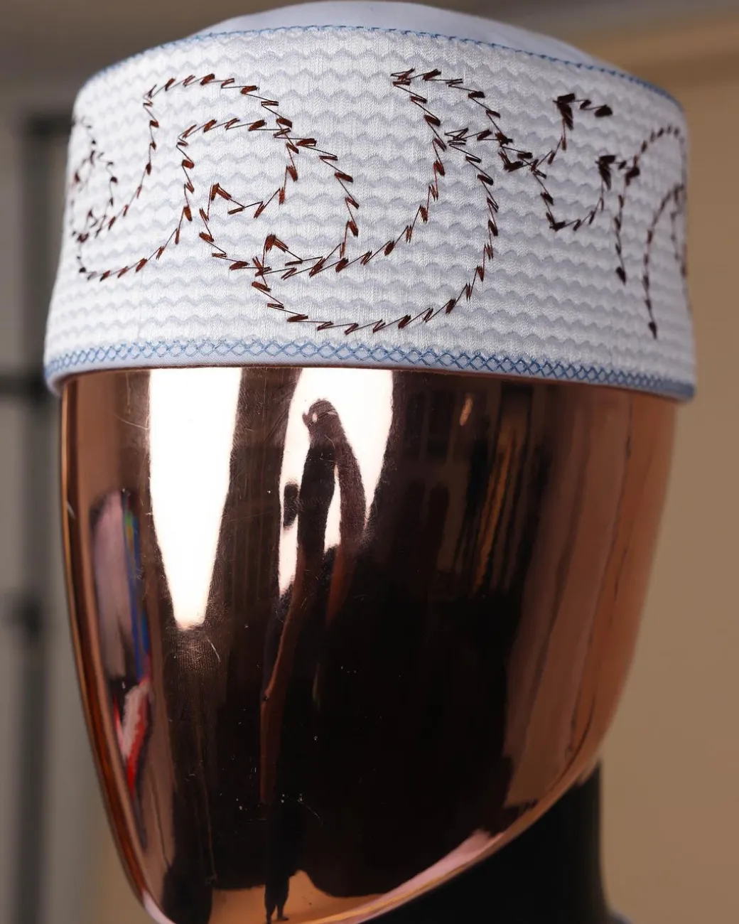 A White, summer time and splashed metallic wire embroidery details agbada