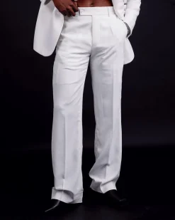 A Wide Cut, Ivory White, Belt Loop Pant