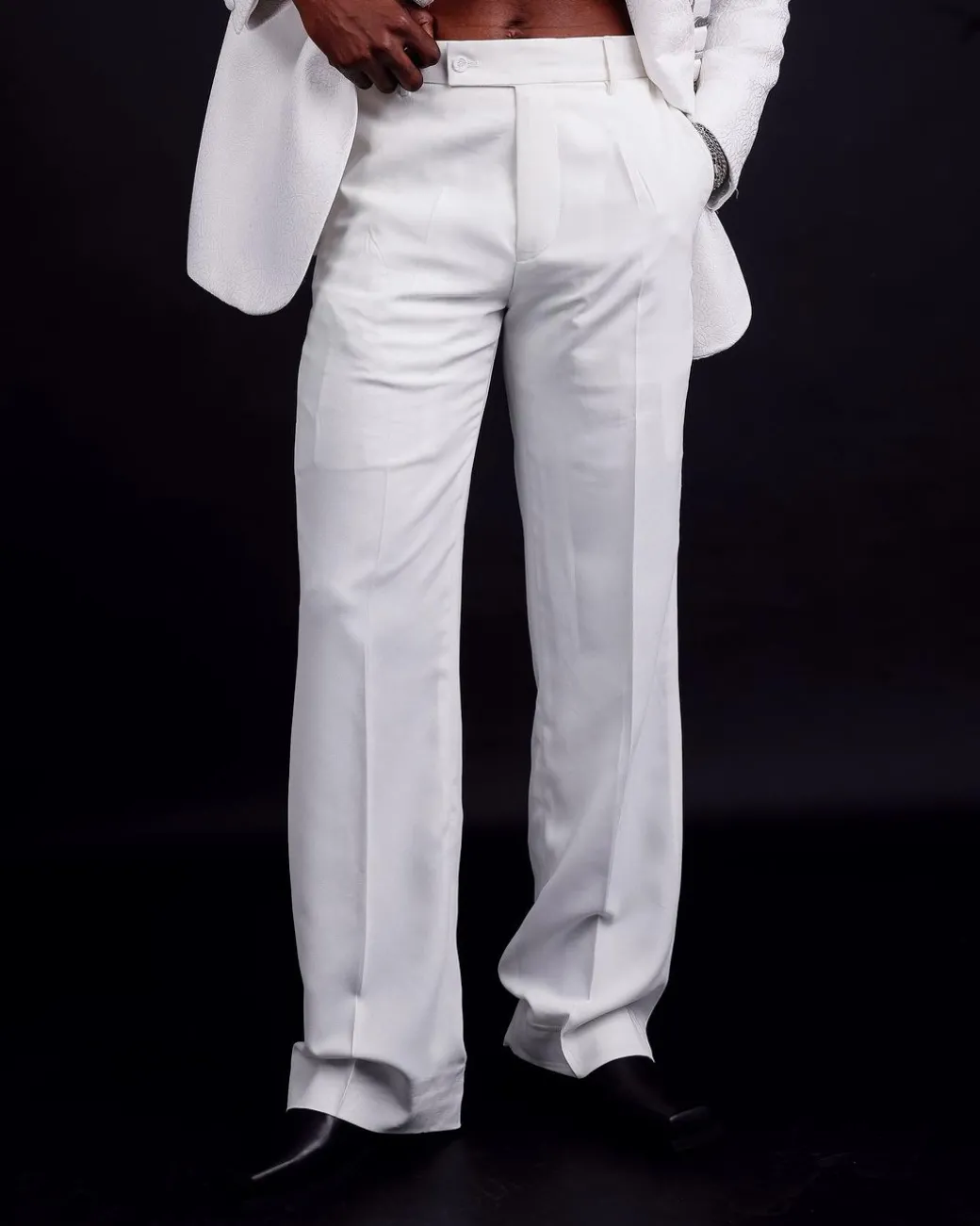 A Wide Cut, Ivory White, Belt Loop Pant