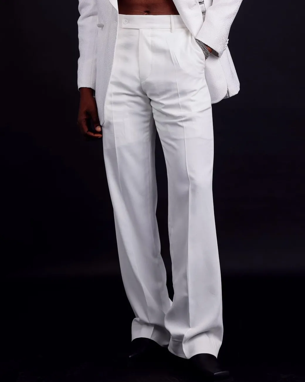 A Wide Cut, Ivory White, Belt Loop Pant
