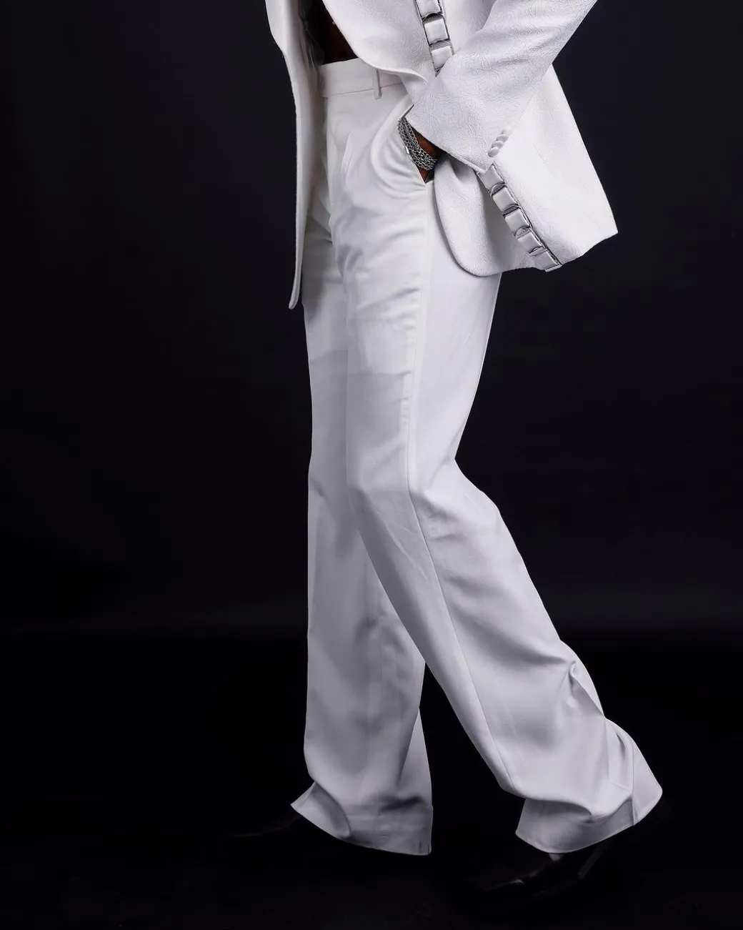A Wide Cut, Ivory White, Belt Loop Pant