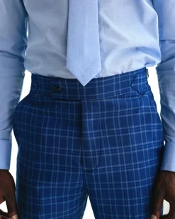 A Windowpane Relayed And Inverted Check Pant Trousers