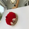 African IBO Red Royal Traditional Hat With Gold And Horn Adornment