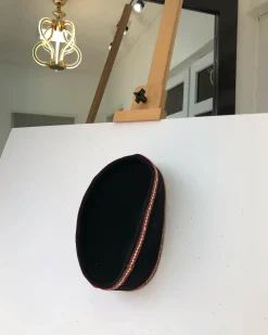 African IBO Traditional Black and red lines ceremonial hat