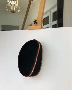 African IBO Traditional Black and red lines ceremonial hat