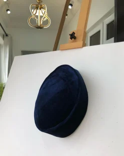 African Traditional Navy Blue velvet ceremonial hat