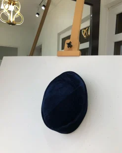 African Traditional Navy Blue velvet ceremonial hat