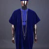 An Admiral blue daftan, sokoto & Fila Yoruba African native.