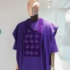 An Aesthetic purple, “Agbo Ileya – Ramadan ” embroidery details Agbada