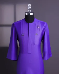 An Aesthetic purple, bloom & gloom pattern with keke Elemu embroidery details Agbada