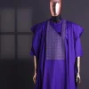 An Aesthetic purple, “Connected circled” embroidery details Agbada.