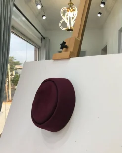 An African Traditional Burgundy Wool Hat