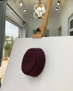 An African Traditional Burgundy Wool Hat