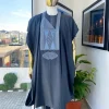 An Anchor Grey interconnected embroidery details agbada