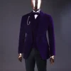 An Egg Plant Purple Velvet Shawl Lapel Tuxedo Suit