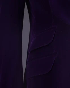 An Egg Plant Purple Velvet Shawl Lapel Tuxedo Suit