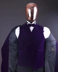 An Egg Plant Purple Velvet Shawl Lapel Tuxedo Suit