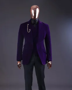 An Egg Plant Purple Velvet Shawl Lapel Tuxedo Suit