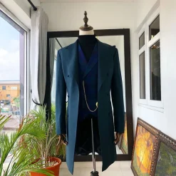 An Emerald Green “Battle Of Stalingrad” Trench Corporate Peak Lapel Suit