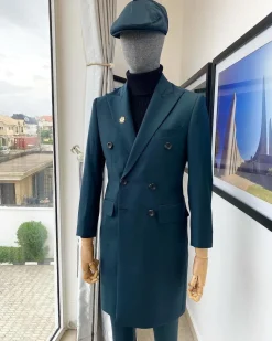 An Emerald Green Bespoke Reloaded “Peaky Blinders” Peak Lapel Suit