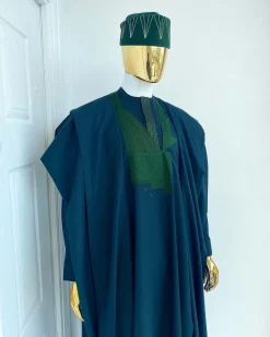 An Emerald Green Jakan embroidery Agbada