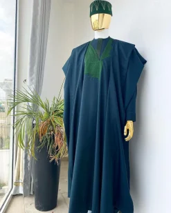 An Emerald Green Jakan embroidery Agbada