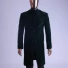 An Emerald Green Safari Suit With Mixed Swarovski Stones Detailing