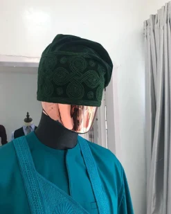 An Emerald Green with Embroidery Agbada
