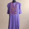 An Iris Purple, arrow & floral metallic wire embroidery design with ss30 and ss20 gold and silver Swarovski stone details agbada