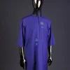 An Iris purple flower pot embroidery detailing with Swarovski details kaftan and Sokoto