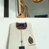 An Irish cream front flap and hand embroidery patch detailing African Kaftan sokoto