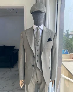 An Irish grey Bespoke reloaded “peaky blinders” Peak lapel suit