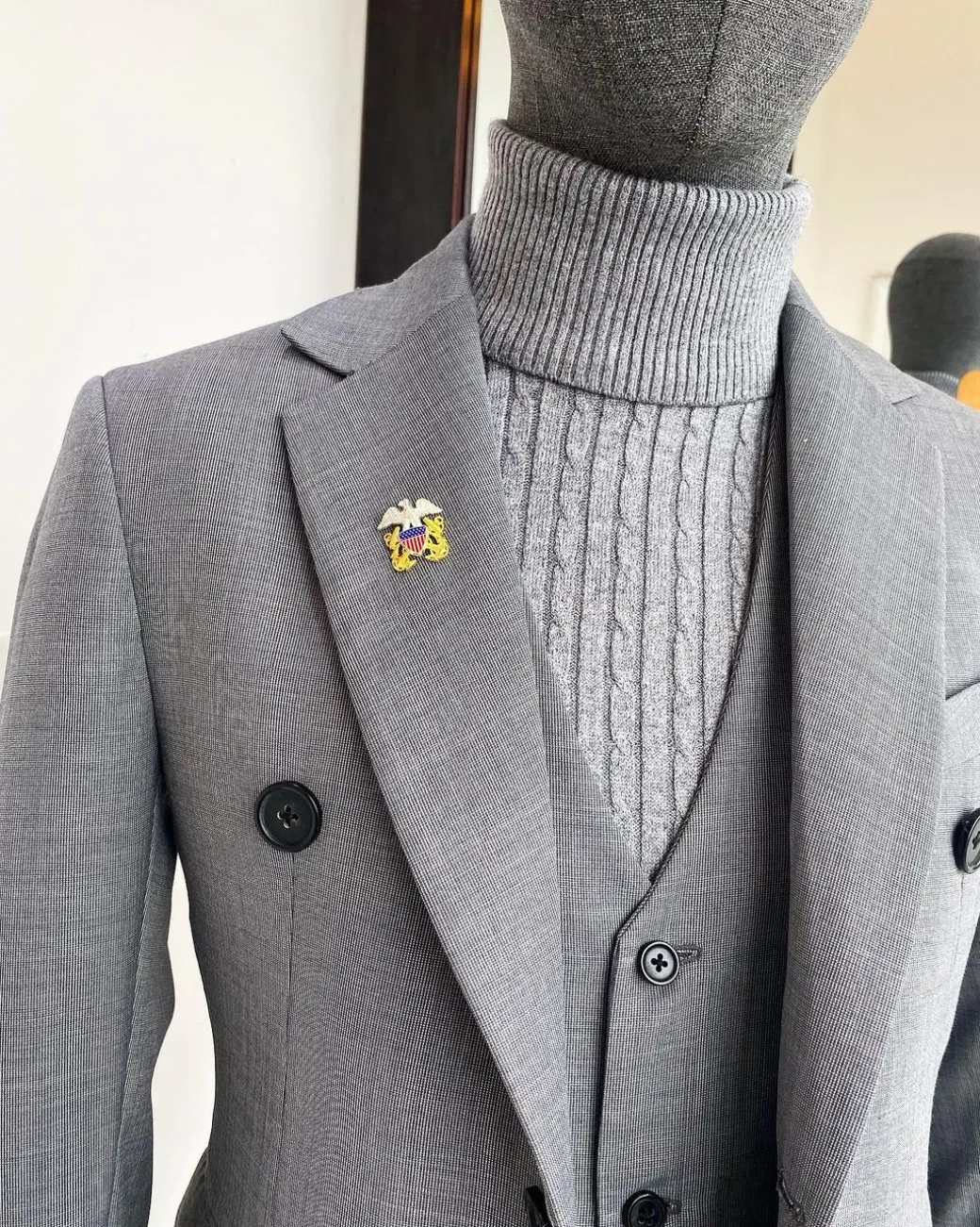 An Irish Grey Nobility Fabric – “Board Room” 2 Button Smart Causal Suit